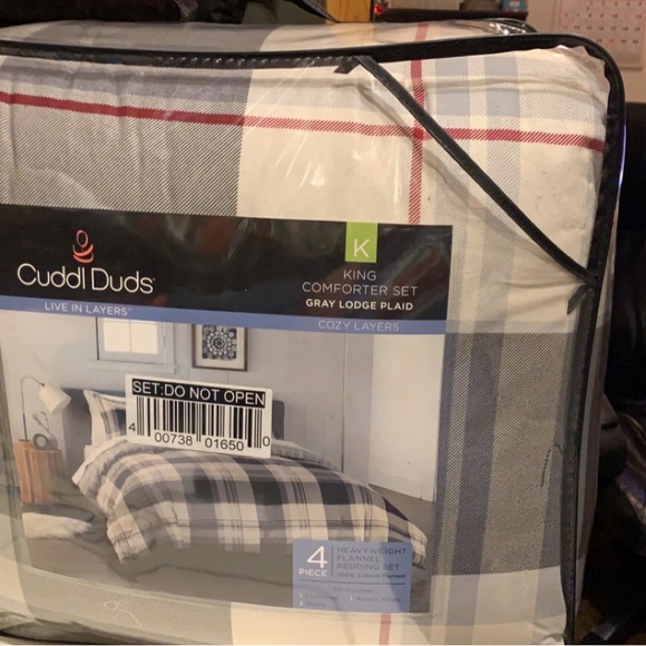 Cuddl Duds Bedding King Size Cuddl Dude Gray Checkered Comforter
